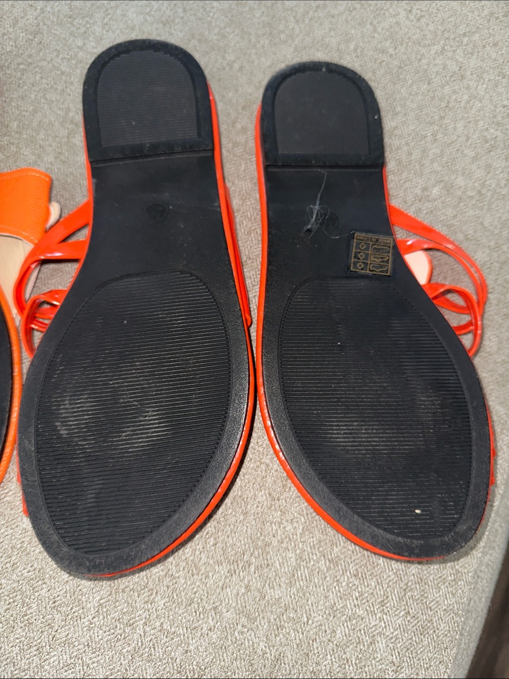 Women’s Orange and Red Flat Sandals - Stylish Summer Slides - Picture 5 of 7